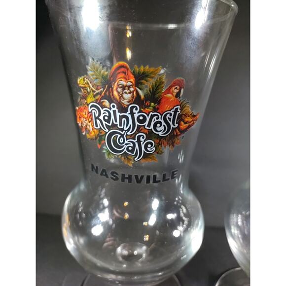 Rain Forest Cafe Nashville Tennessee Stemmed Hurricane Cocktail Glaases - Picture 5 of 5